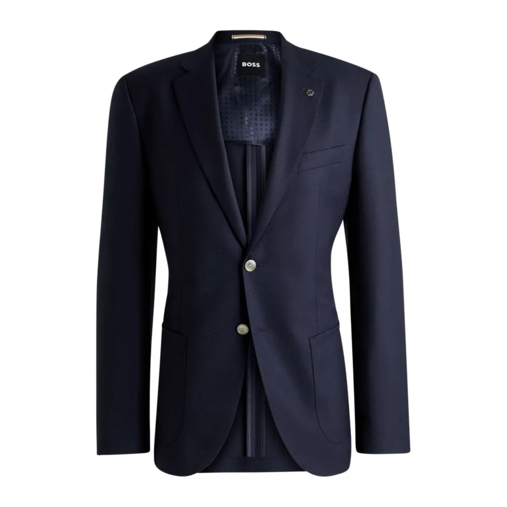 Regular-fit suit jacket in micro-patterned virgin wool