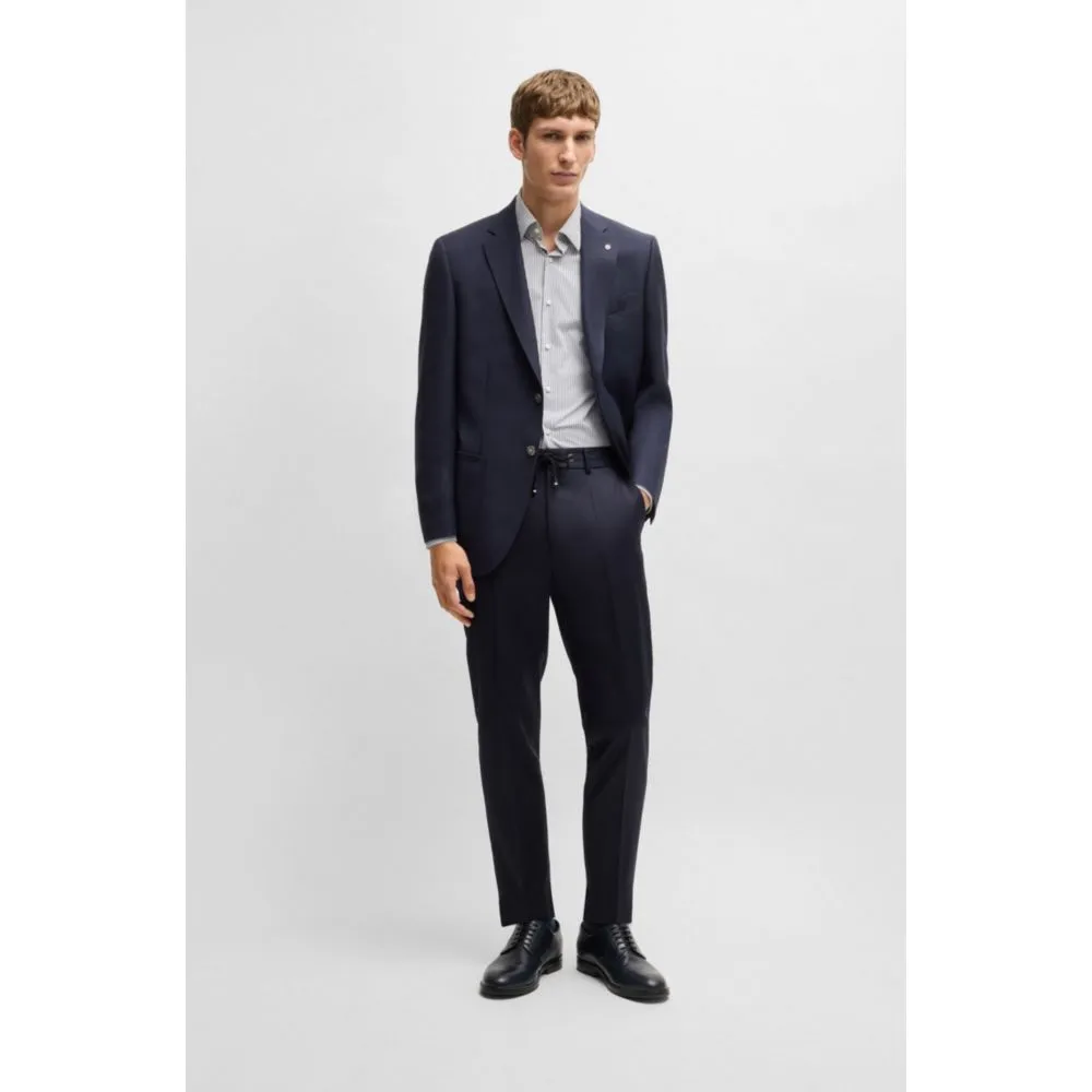 Regular-fit suit jacket in micro-patterned virgin wool