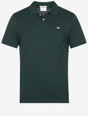 Regular Shield Short Sleeve Pique Polo Tartan Green