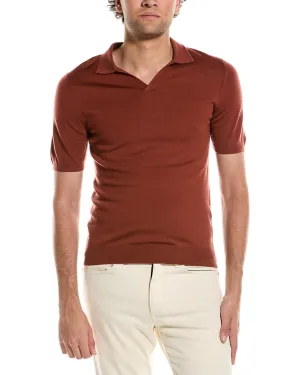Reiss Duchie Merino Wool Open Collar Polo Shirt