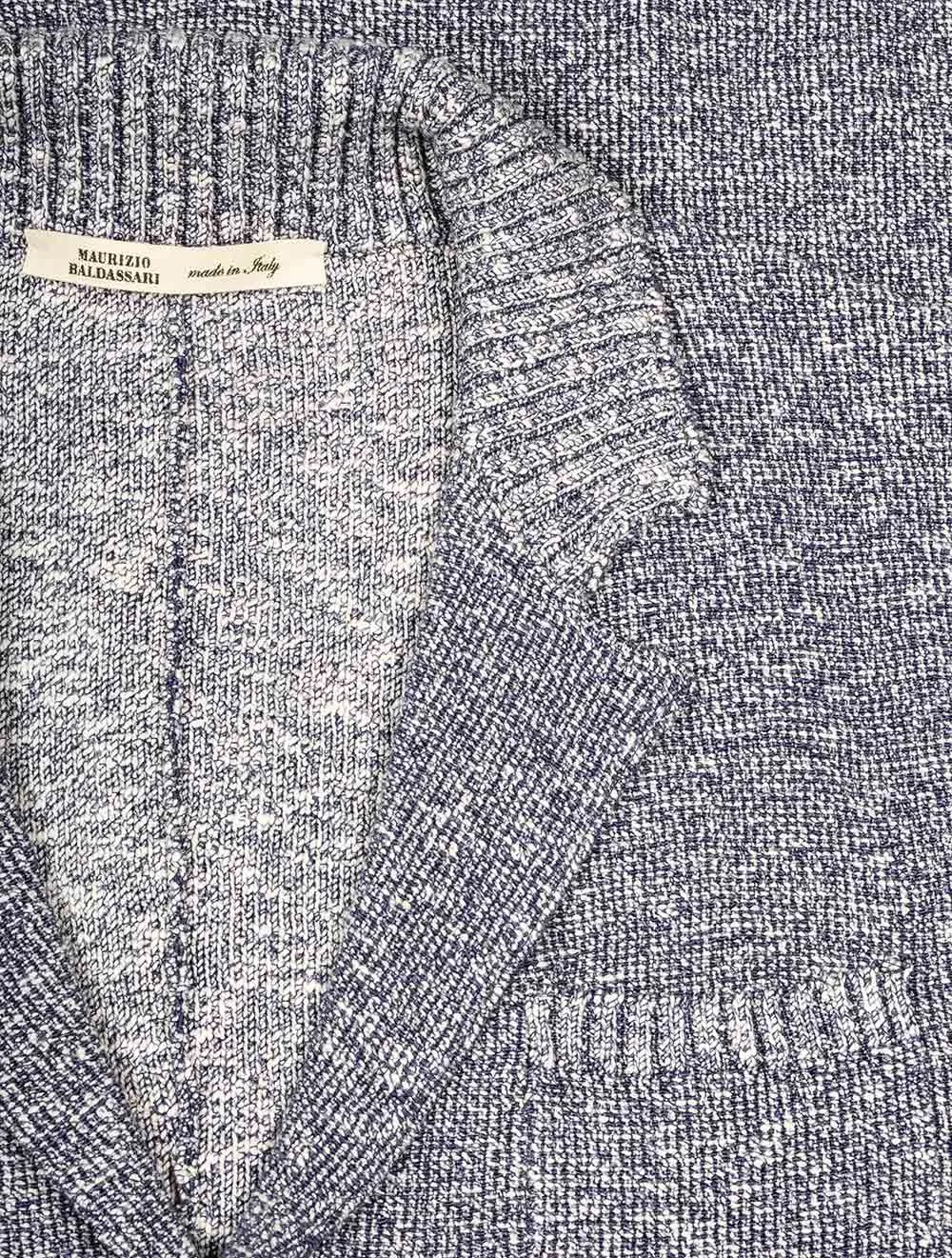 Rib Knitted Jacket Blue