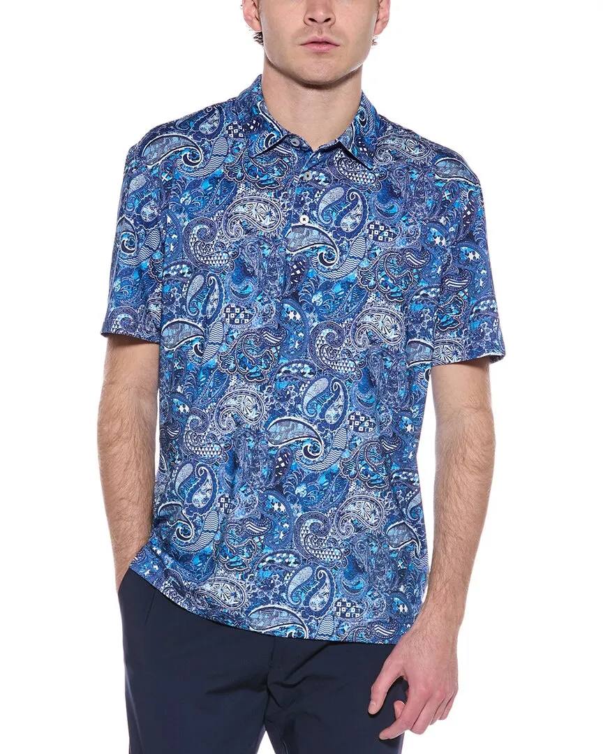 Robert Graham Golden Paisley Polo Shirt