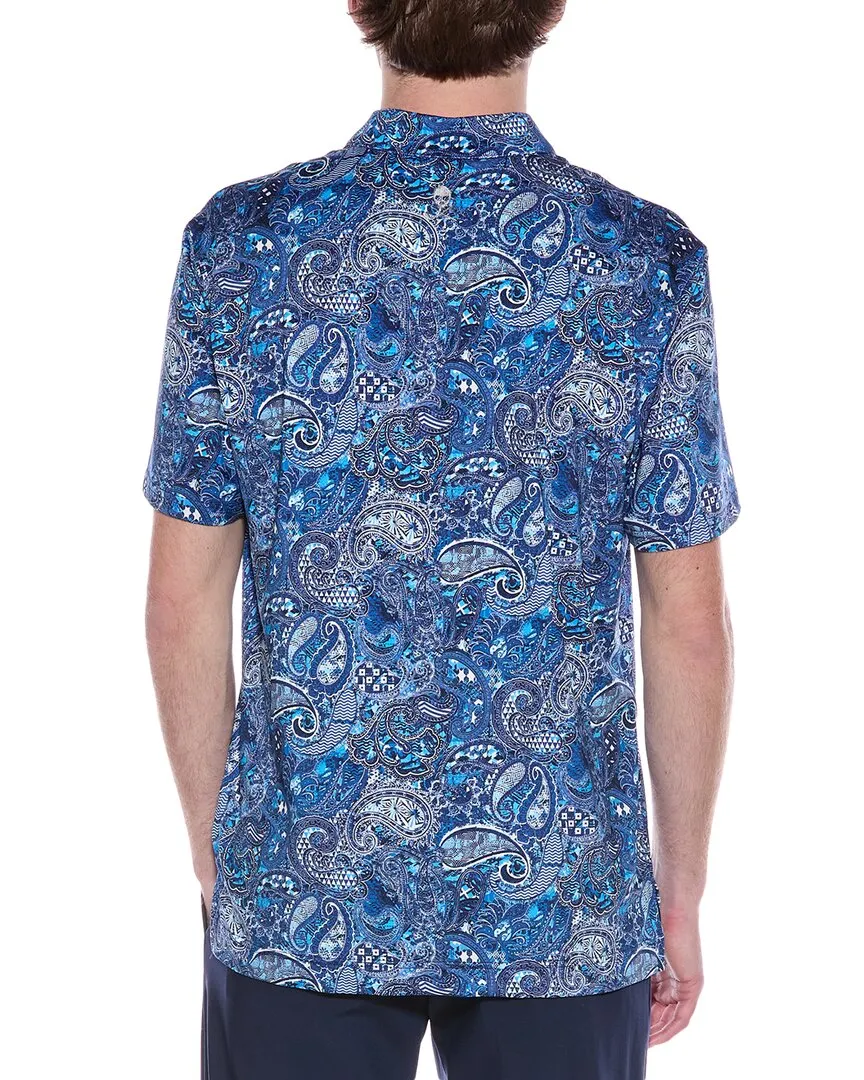 Robert Graham Golden Paisley Polo Shirt
