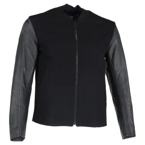 Sandro Paris Zipped Jacket in Black Wool and Leather