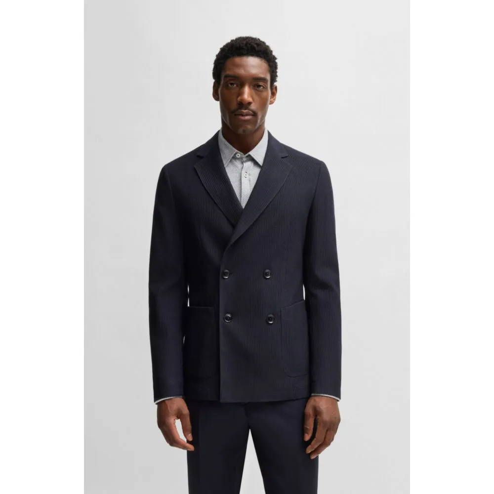 Slim-fit blazer in patterned wool