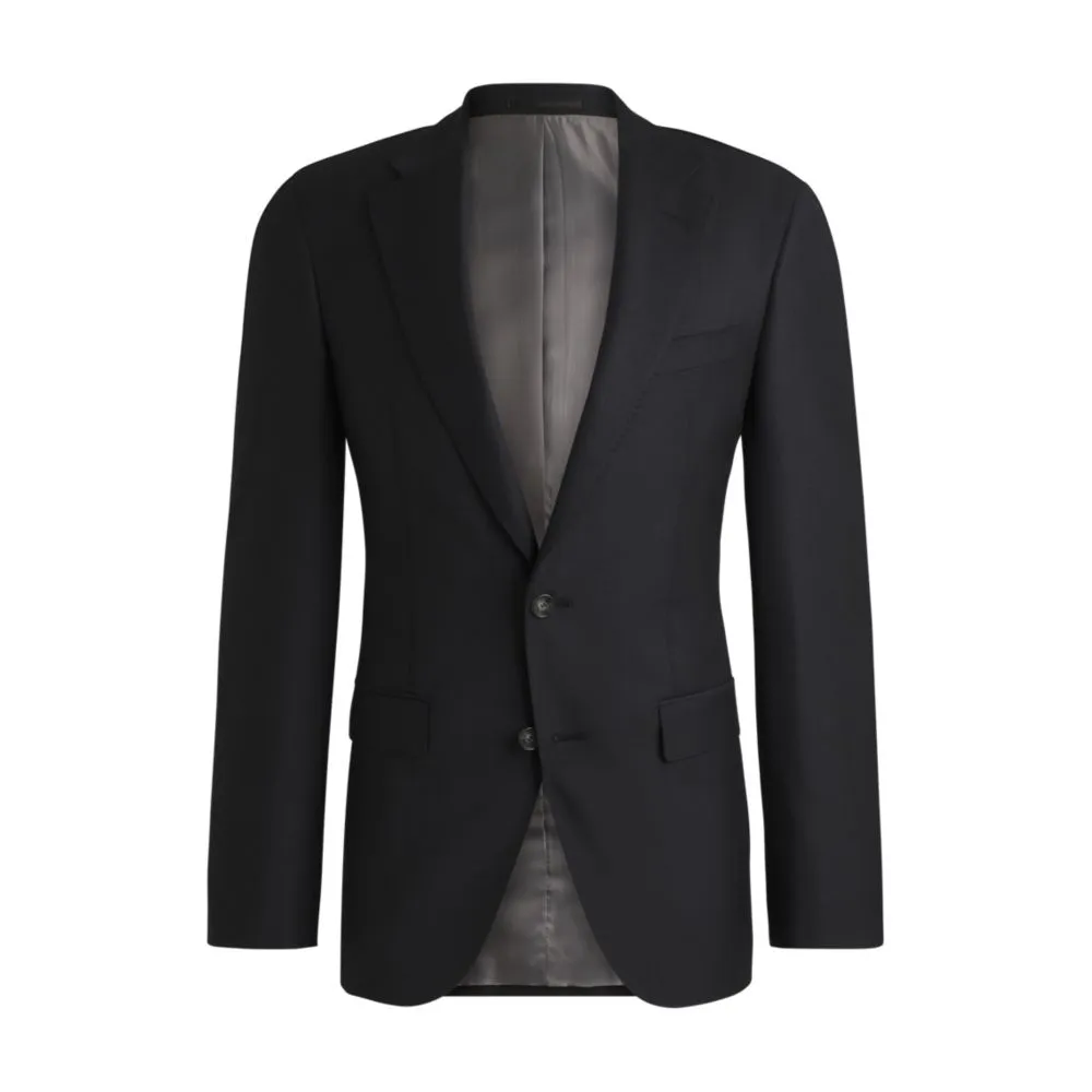 Slim-fit jacket in virgin wool with stretch