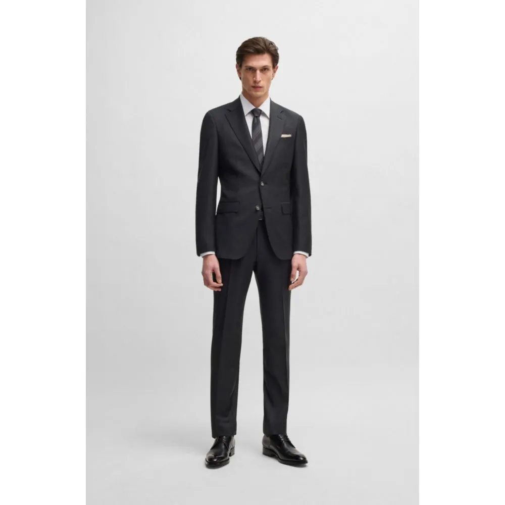 Slim-fit jacket in virgin wool with stretch