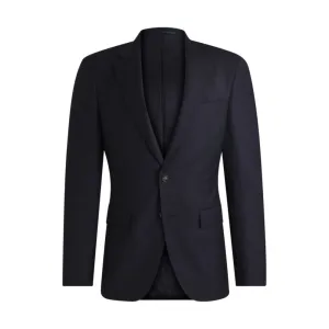 Slim-fit jacket in virgin wool with stretch