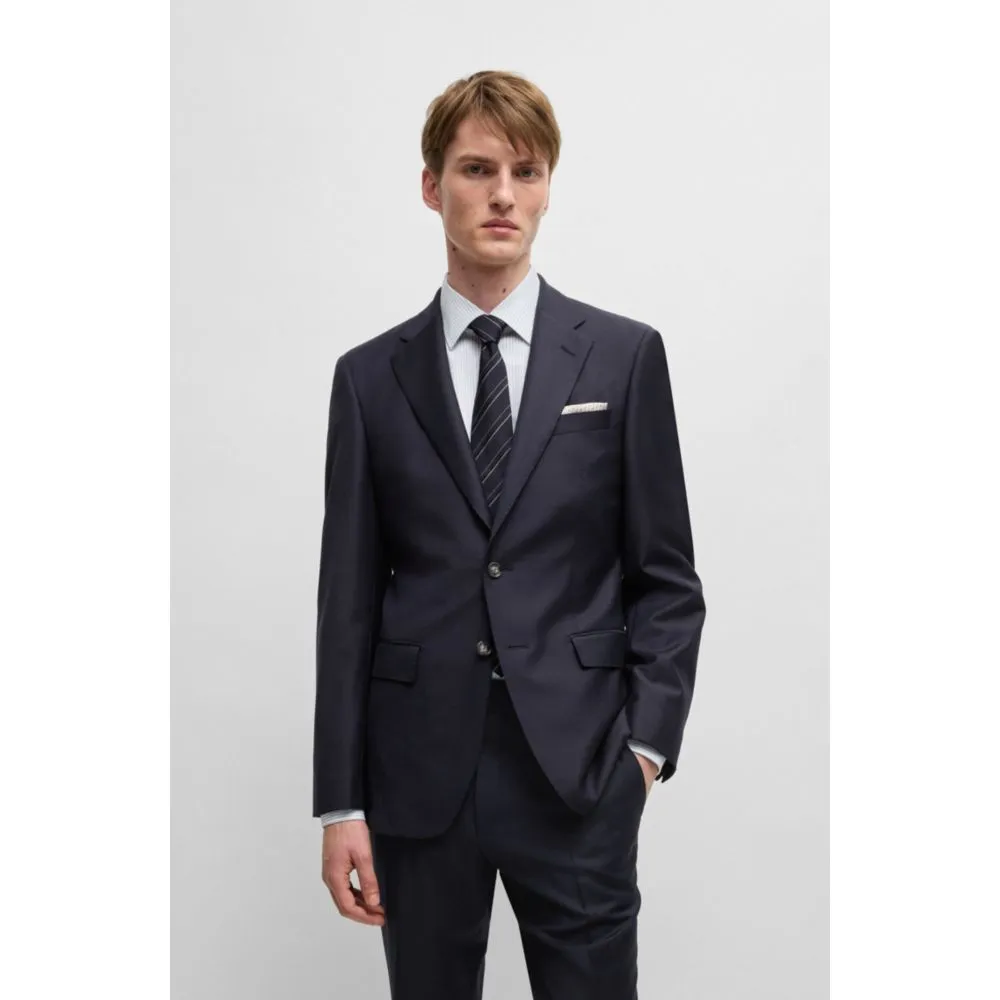 Slim-fit jacket in virgin wool with stretch