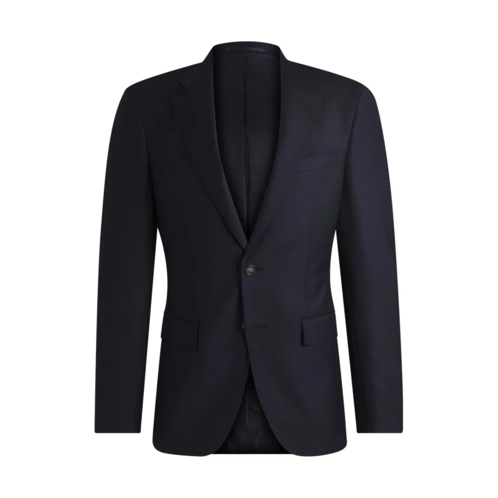 Slim-fit jacket in virgin wool with stretch