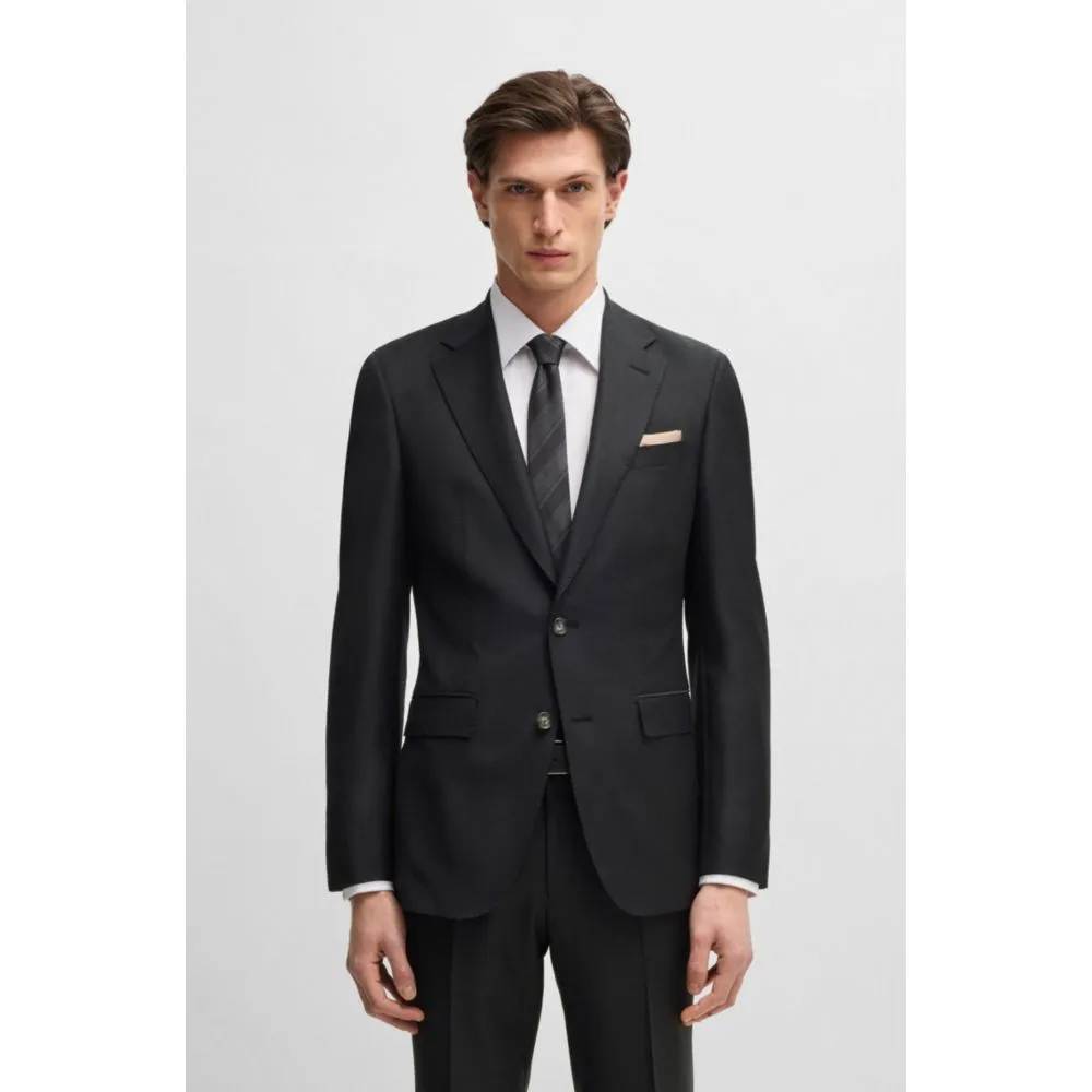Slim-fit jacket in virgin wool with stretch