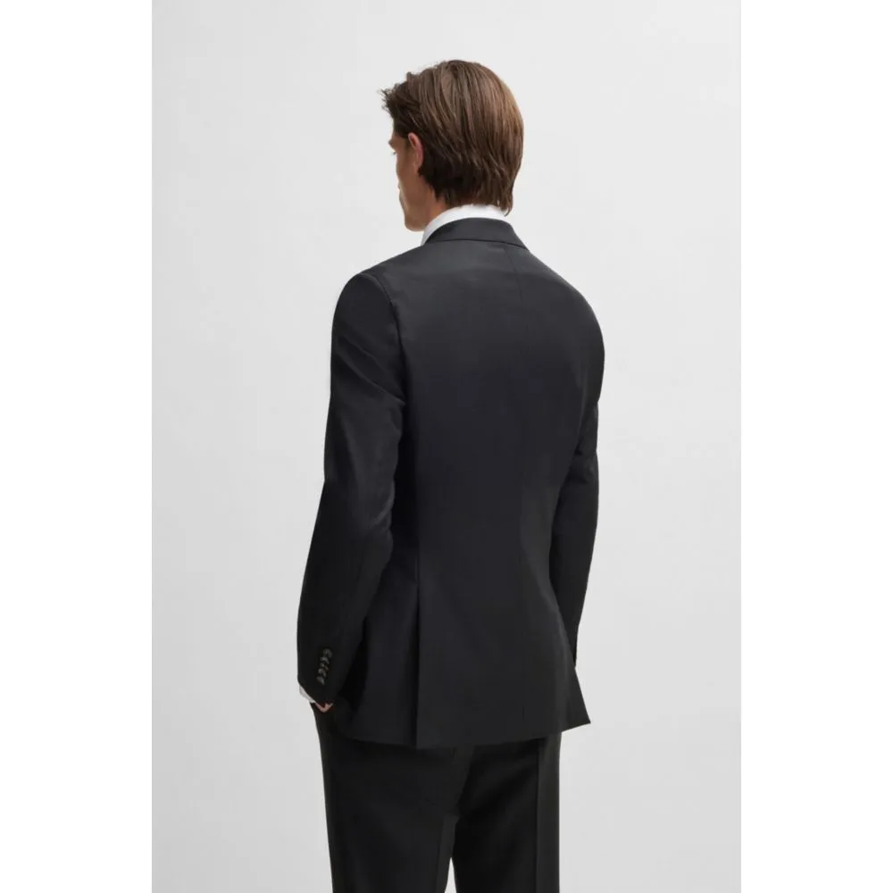 Slim-fit jacket in virgin wool with stretch