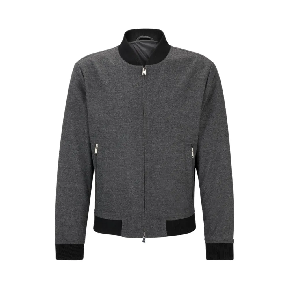 Slim-fit jacket with two-way front zip