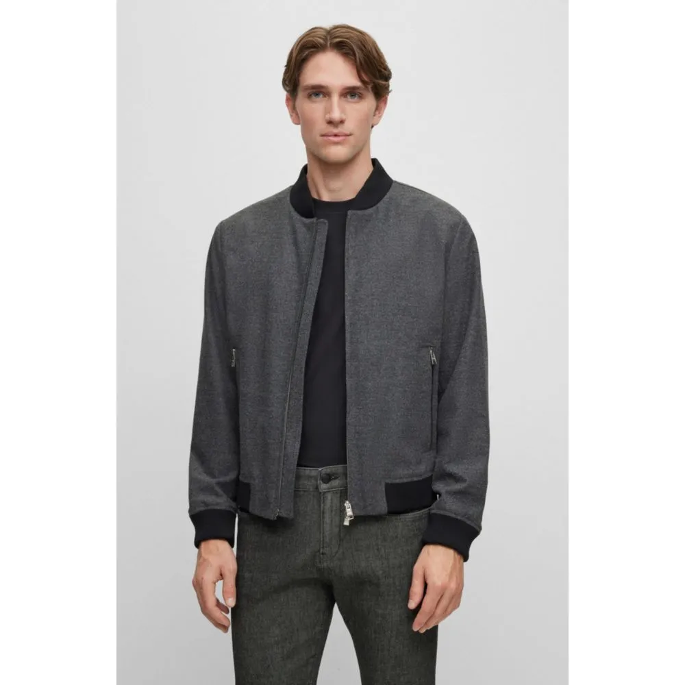 Slim-fit jacket with two-way front zip
