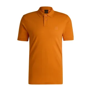 Slim-fit stretch-cotton polo shirt with logo patch