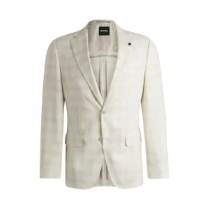 Slim-fit suit jacket in a checked wool blend