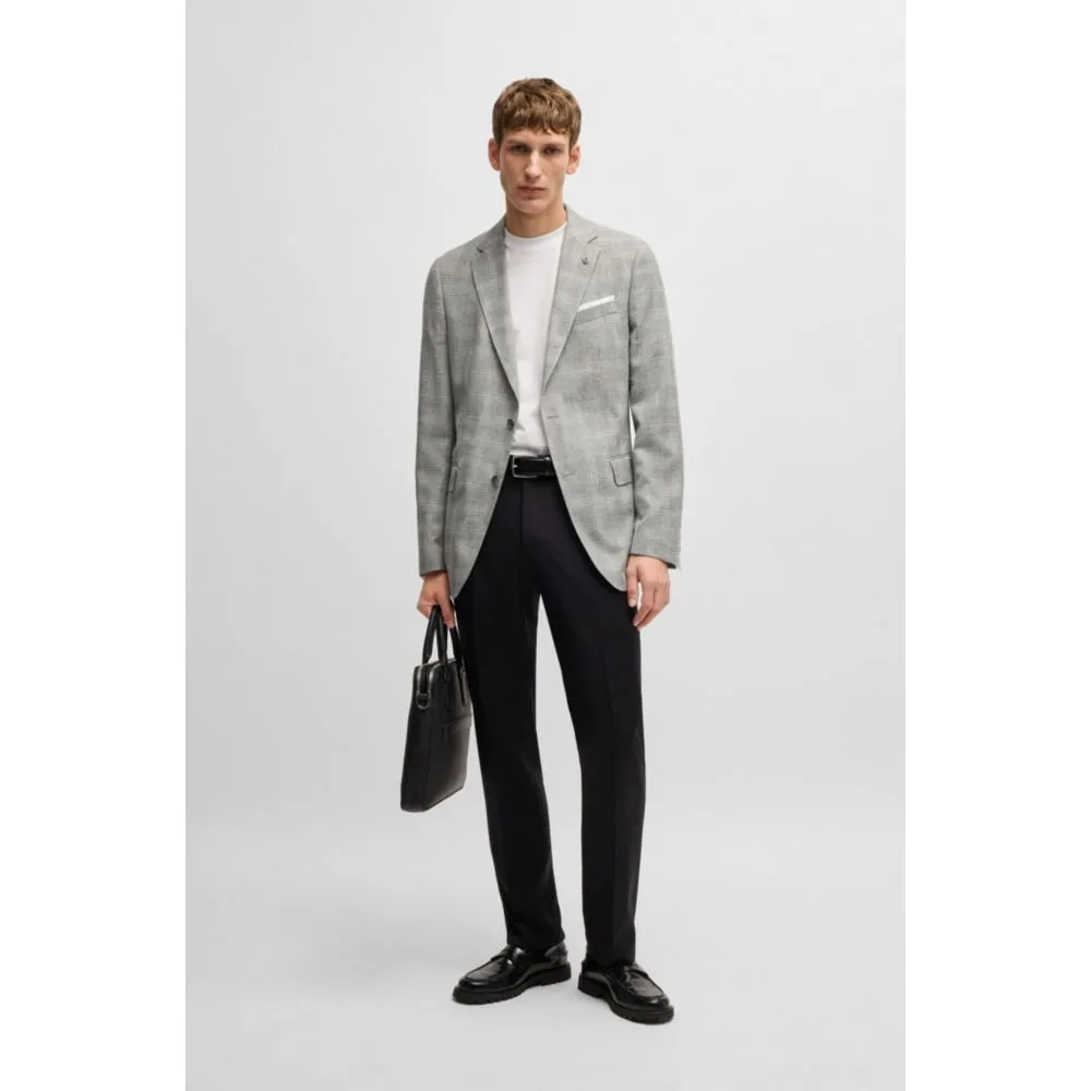 Slim-fit suit jacket in a checked wool blend