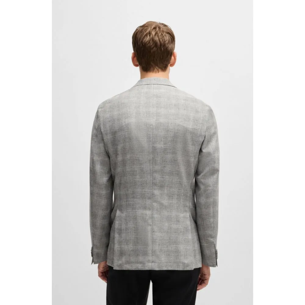 Slim-fit suit jacket in a checked wool blend