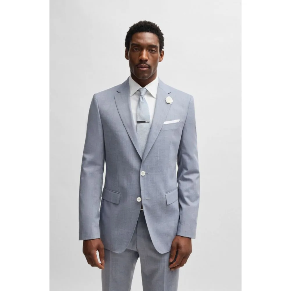 Slim-fit suit jacket in a patterned wool blend