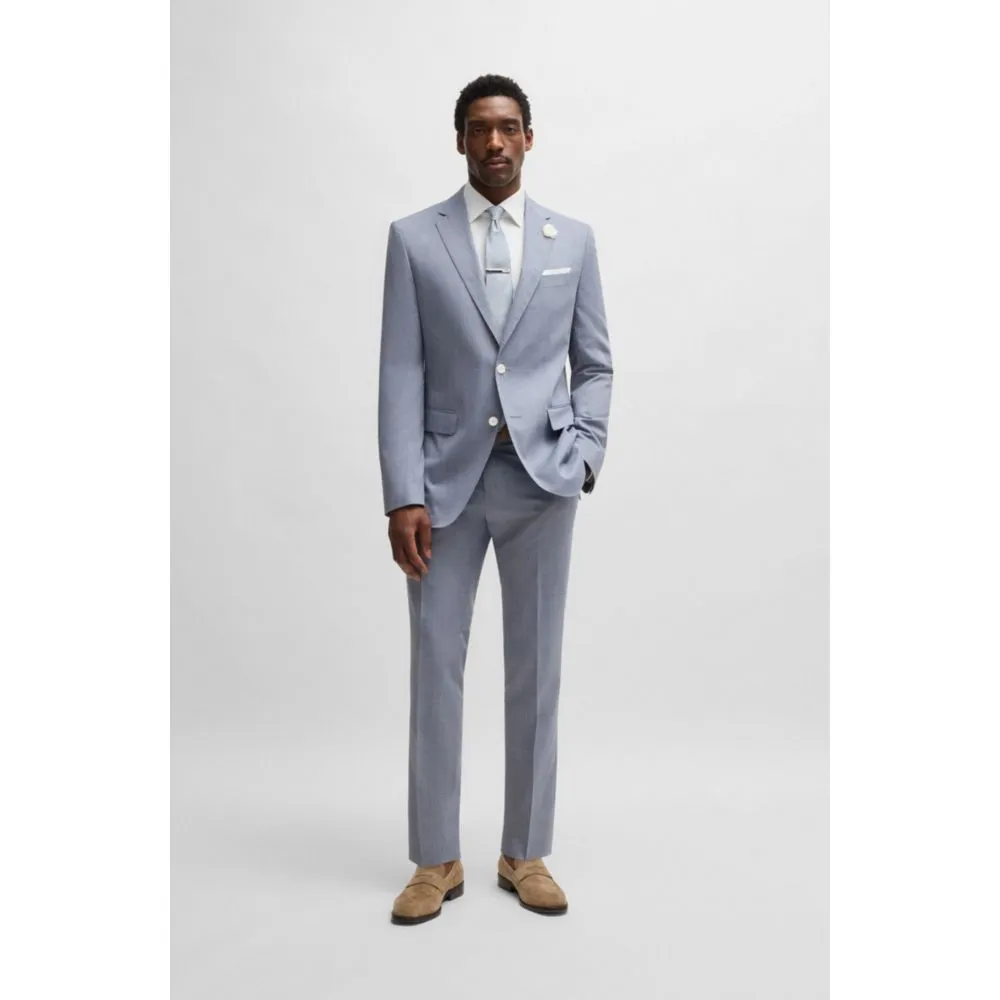 Slim-fit suit jacket in a patterned wool blend