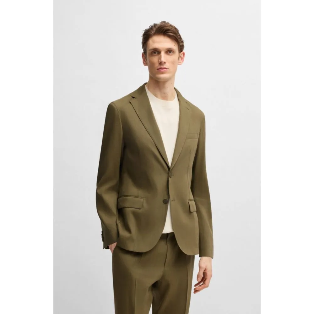 Slim-fit suit jacket in a stretch-linen blend