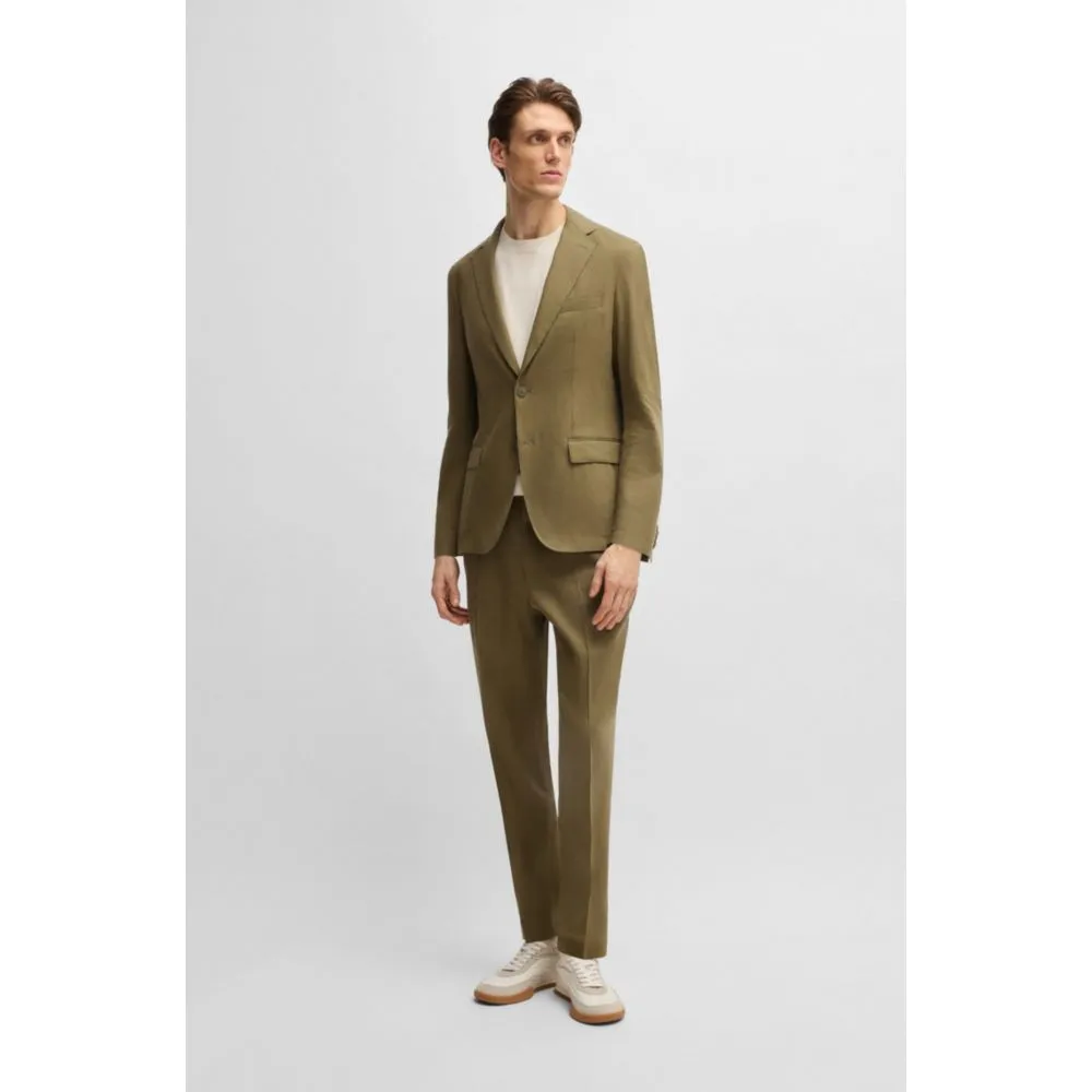 Slim-fit suit jacket in a stretch-linen blend