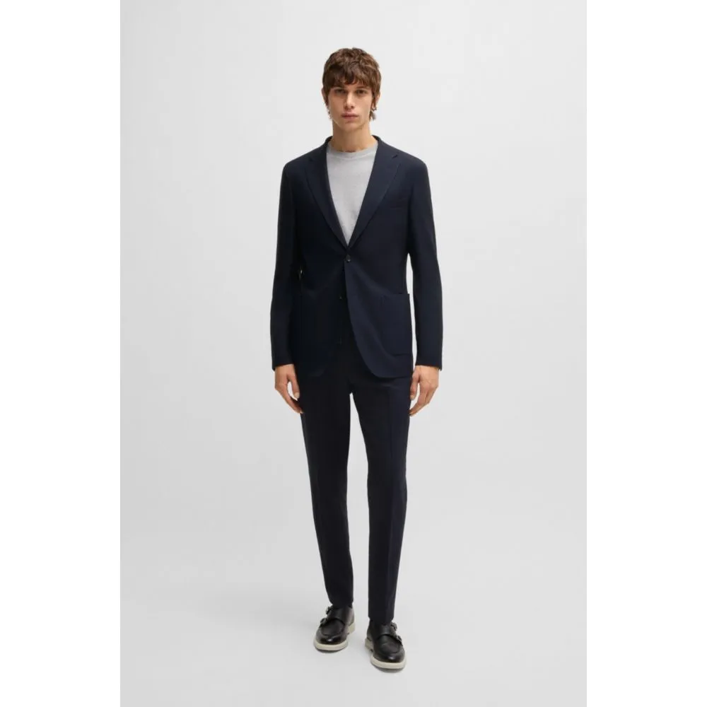 Slim-fit suit jacket in a structured wool blend