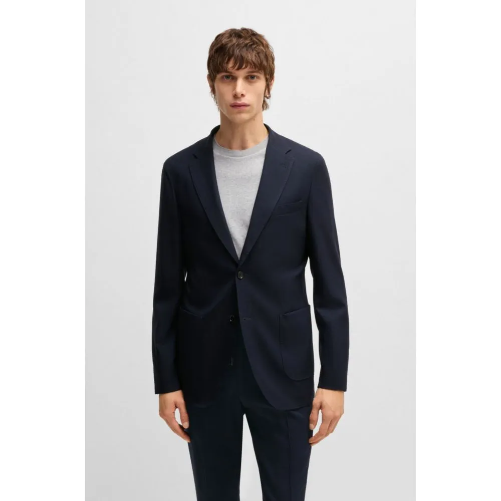 Slim-fit suit jacket in a structured wool blend