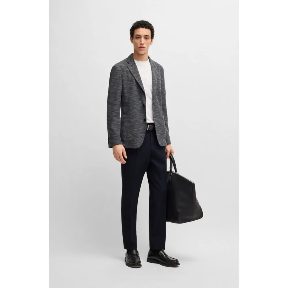 Slim-fit suit jacket in micro-patterned stretch fabric