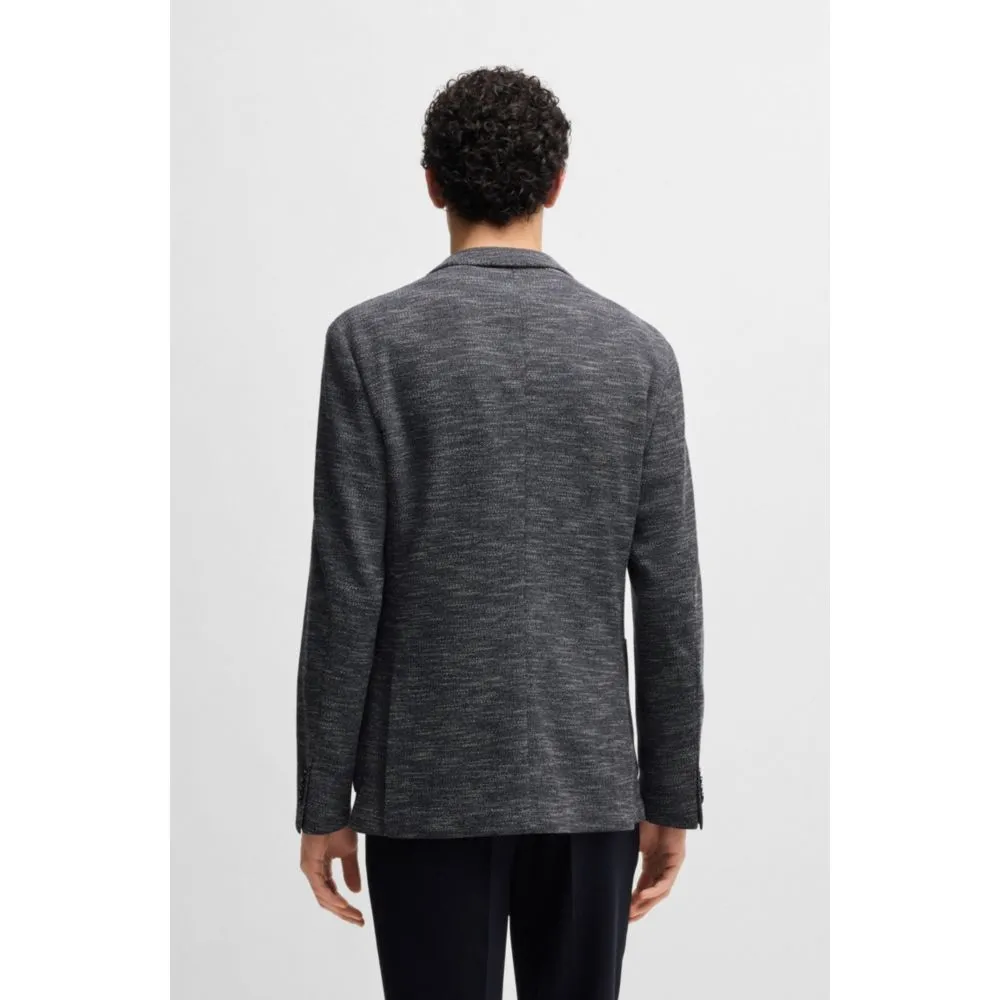 Slim-fit suit jacket in micro-patterned stretch fabric