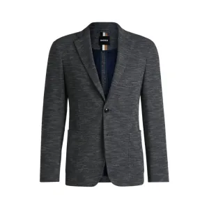 Slim-fit suit jacket in micro-patterned stretch fabric