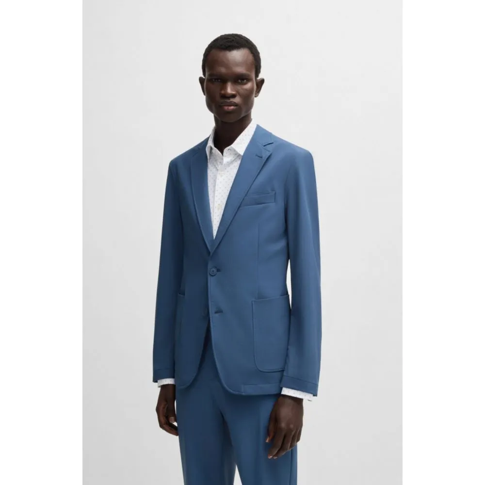 Slim-fit suit jacket in travel-friendly stretch softshell
