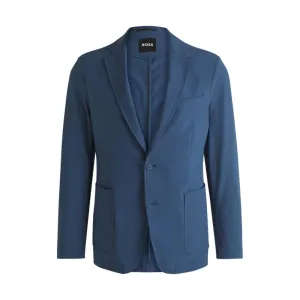 Slim-fit suit jacket in travel-friendly stretch softshell