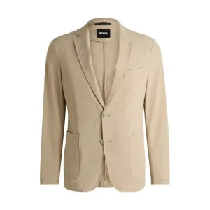 Slim-fit suit jacket in travel-friendly stretch softshell