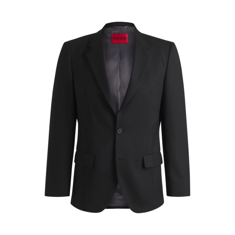 Slim-fit suit jacket in wool twill