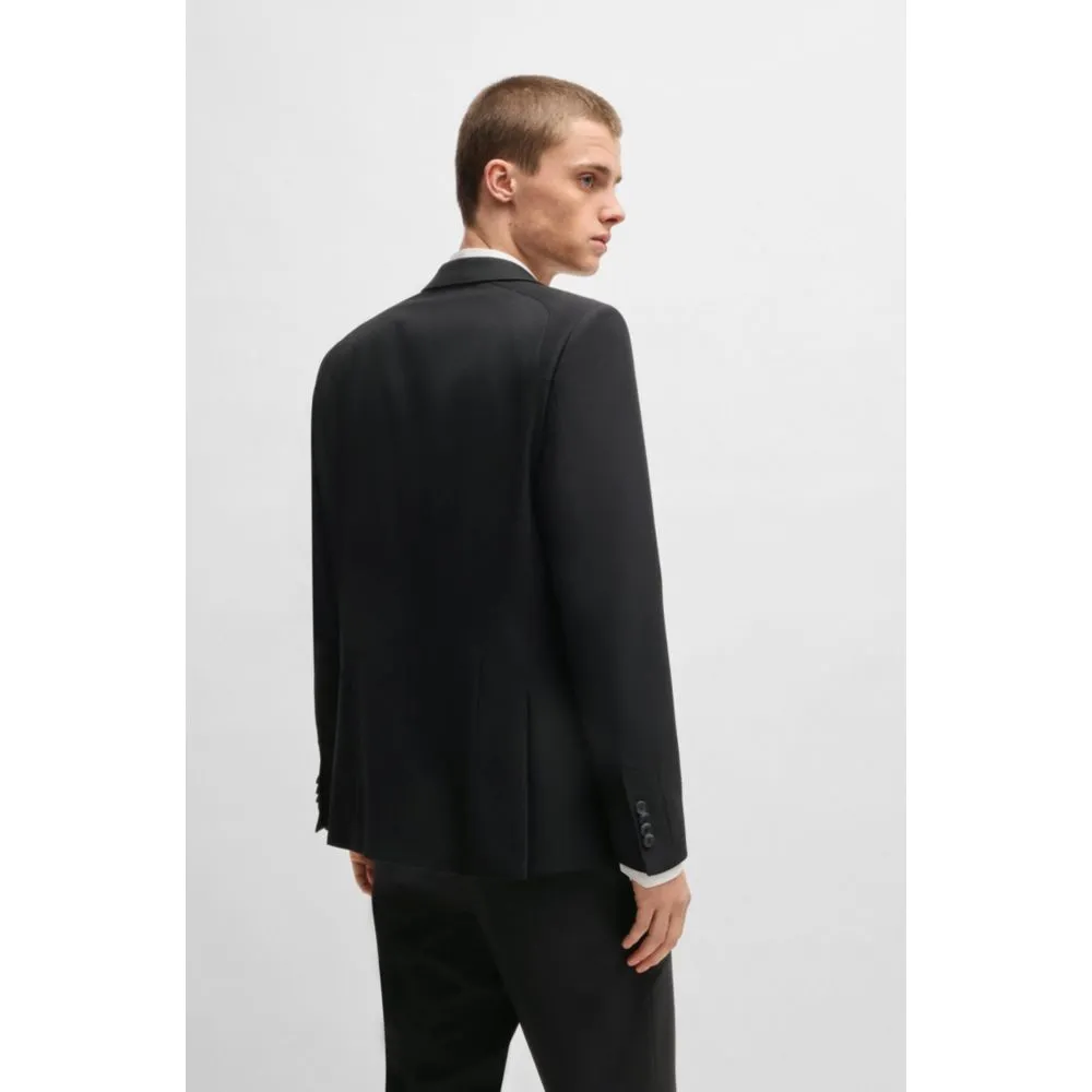 Slim-fit suit jacket in wool twill
