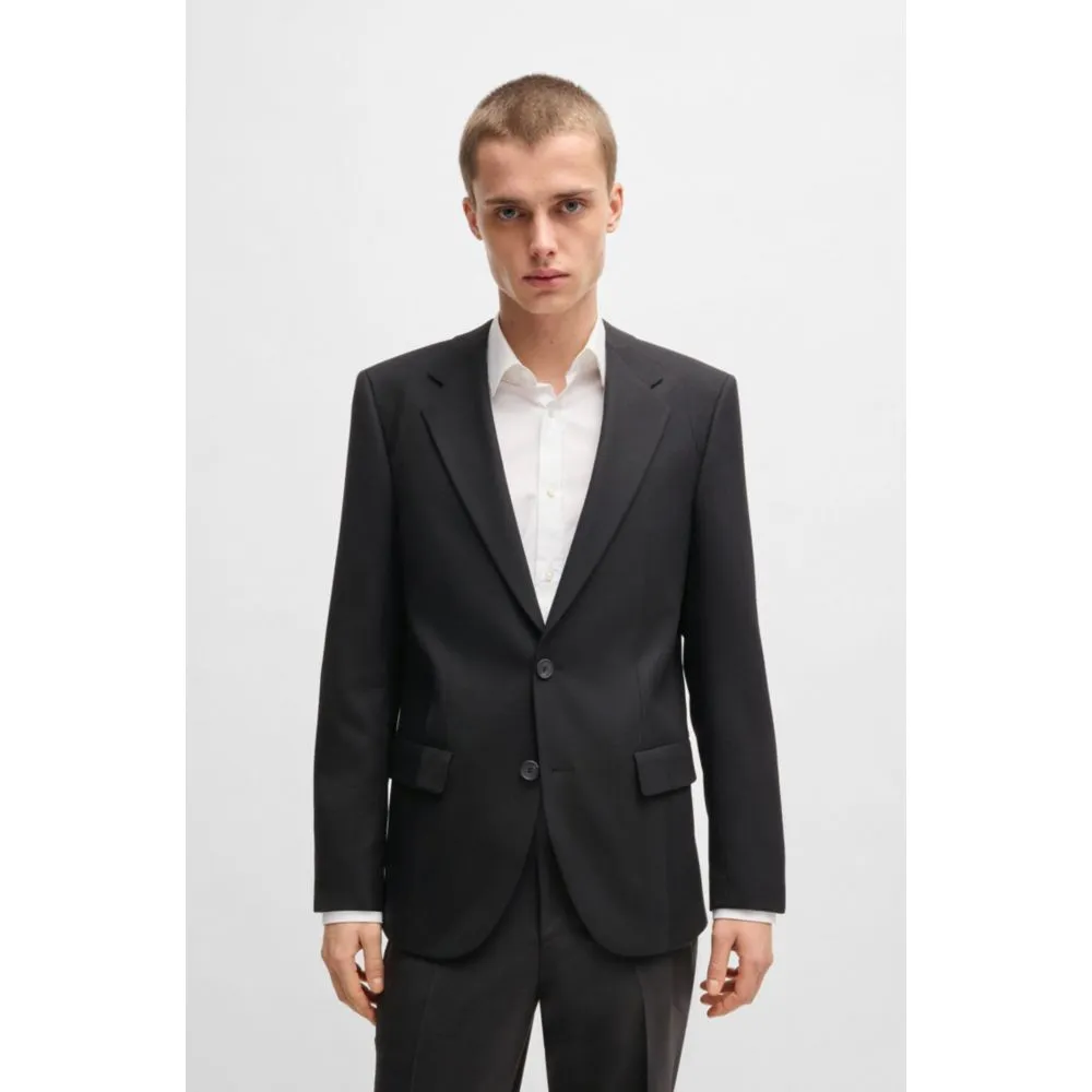 Slim-fit suit jacket in wool twill