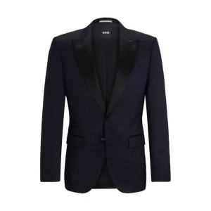 Slim-fit tuxedo jacket in wool serge