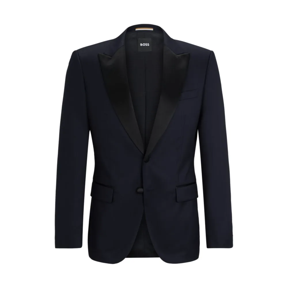 Slim-fit tuxedo jacket in wool serge