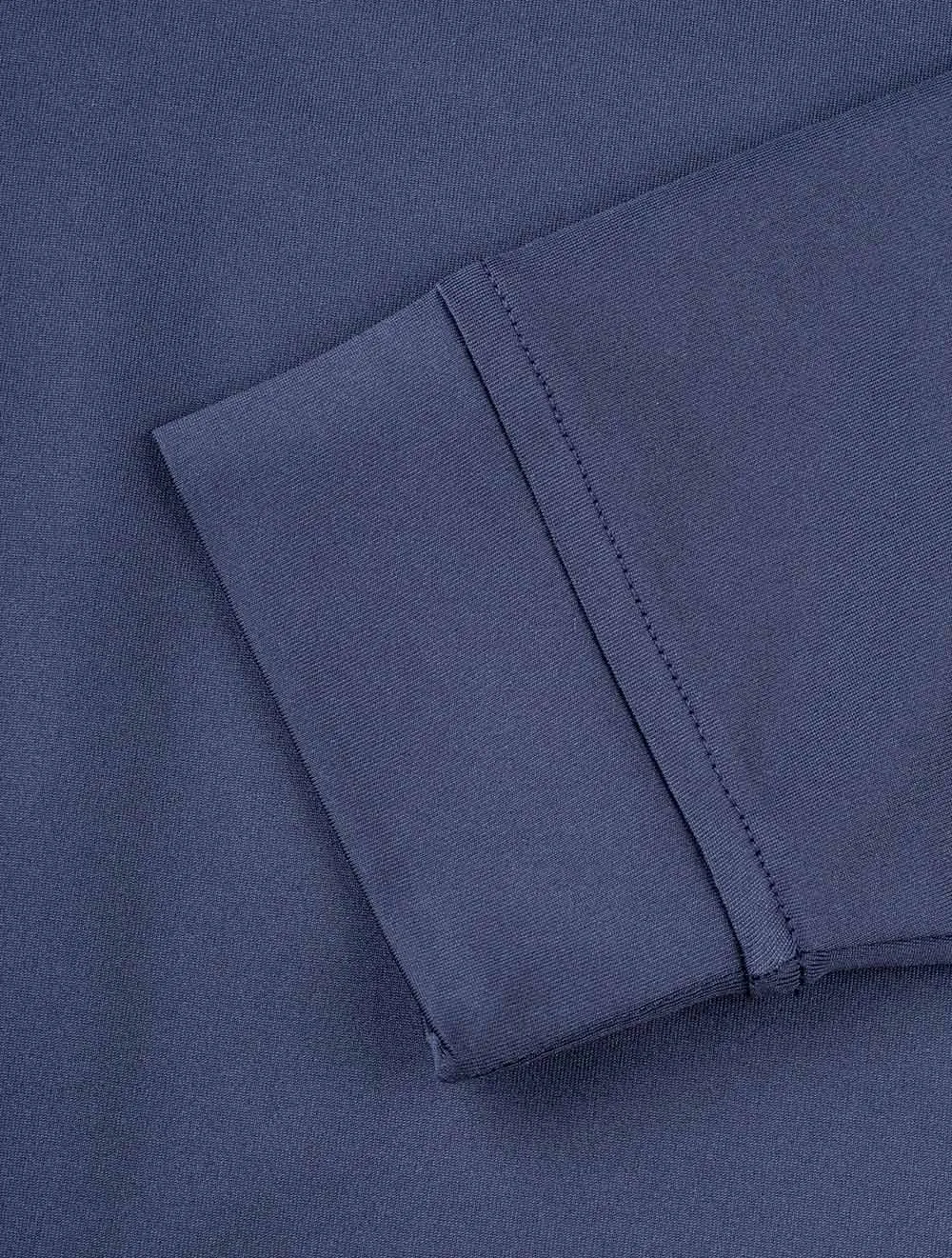 Solid Stretch Jersey Long Sleeve Polo Navy