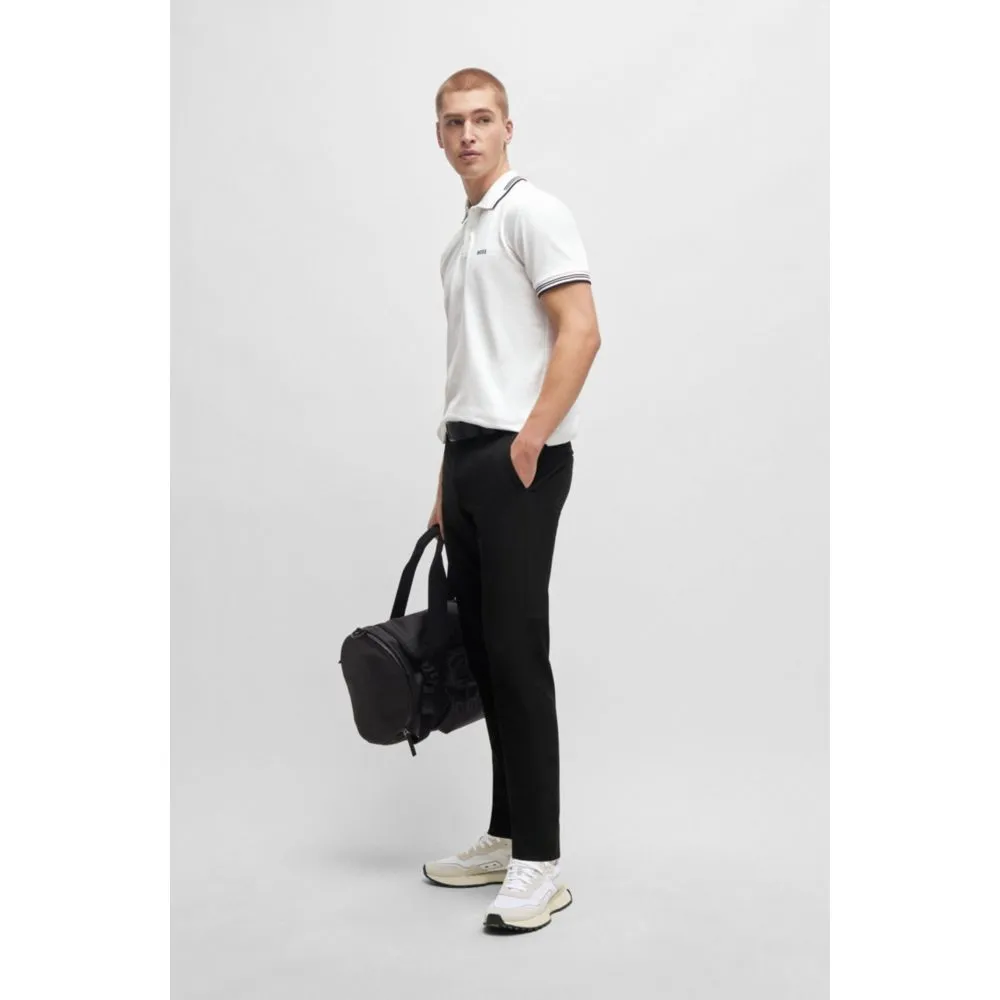 Stretch-cotton slim-fit polo shirt with branding