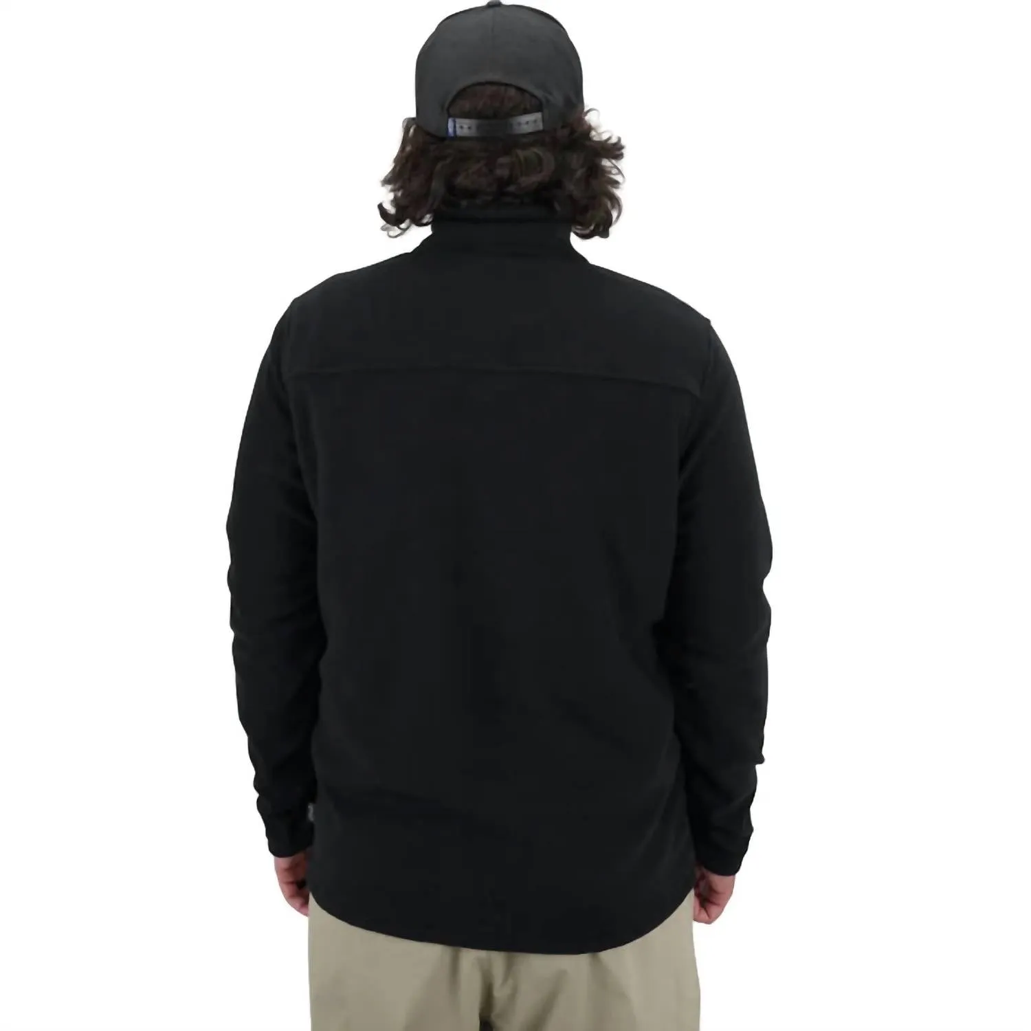 Sundown Fishing 1/4 Zip Fleece Jacket In Black