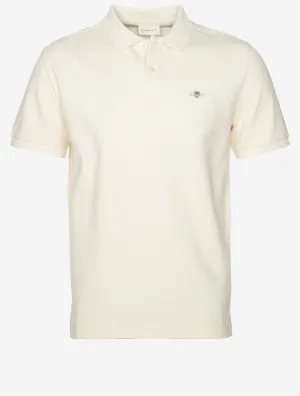 Textured Regular Fit Polo Shirt Cream