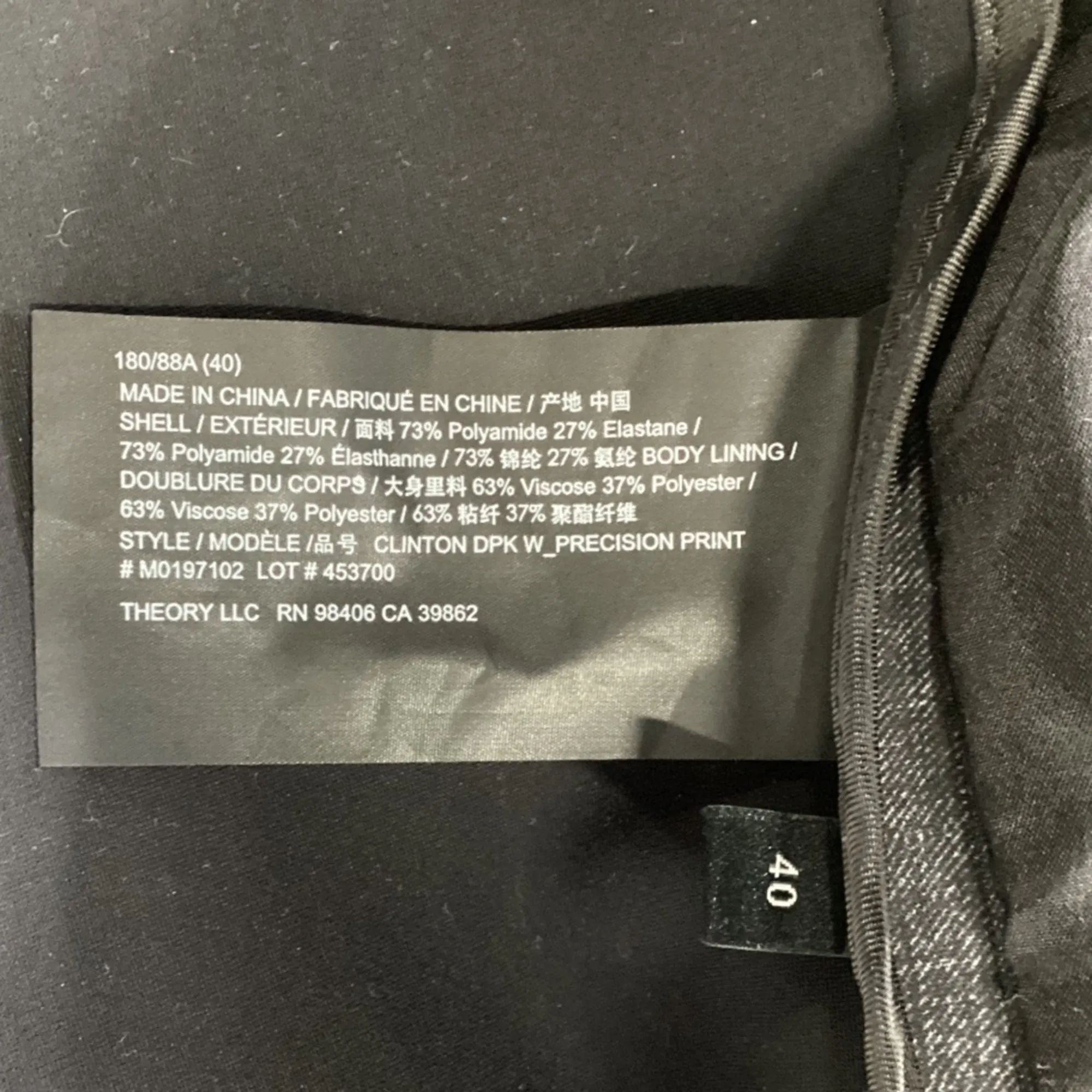 Theory Single-Breasted Blazer in Grey Polyamide
