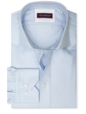 Thomas Mason Twill Slim Single Cuff Shirt Blue