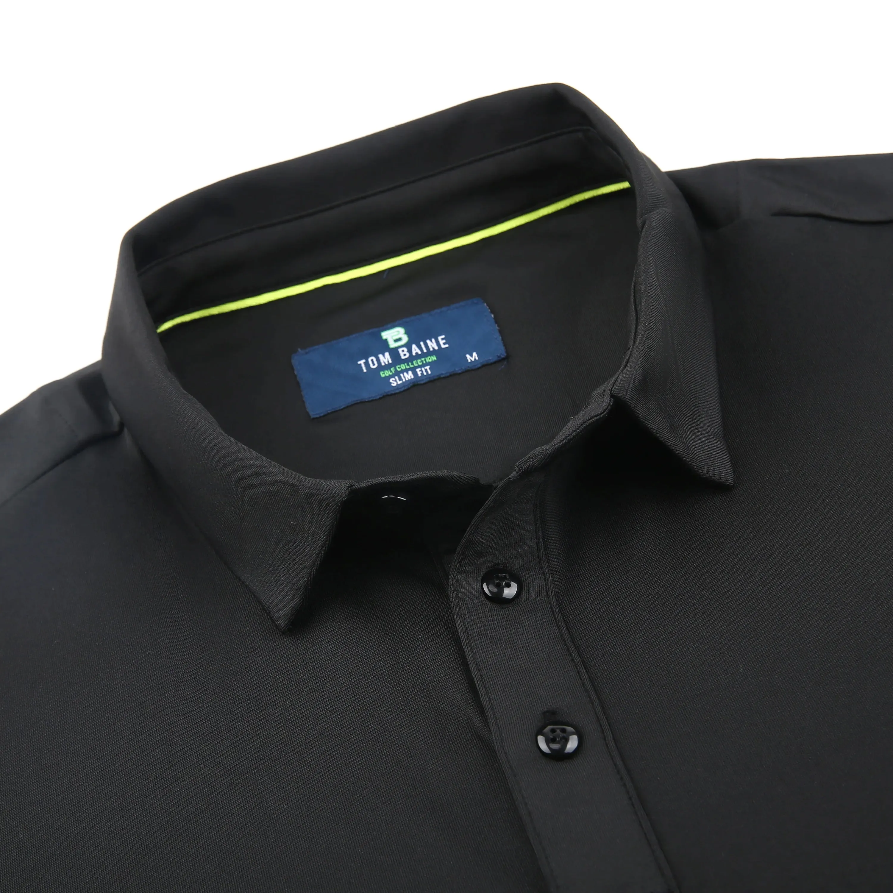 Tom Baine Men's Performance Solid Four-Way Stretch Golf Polo