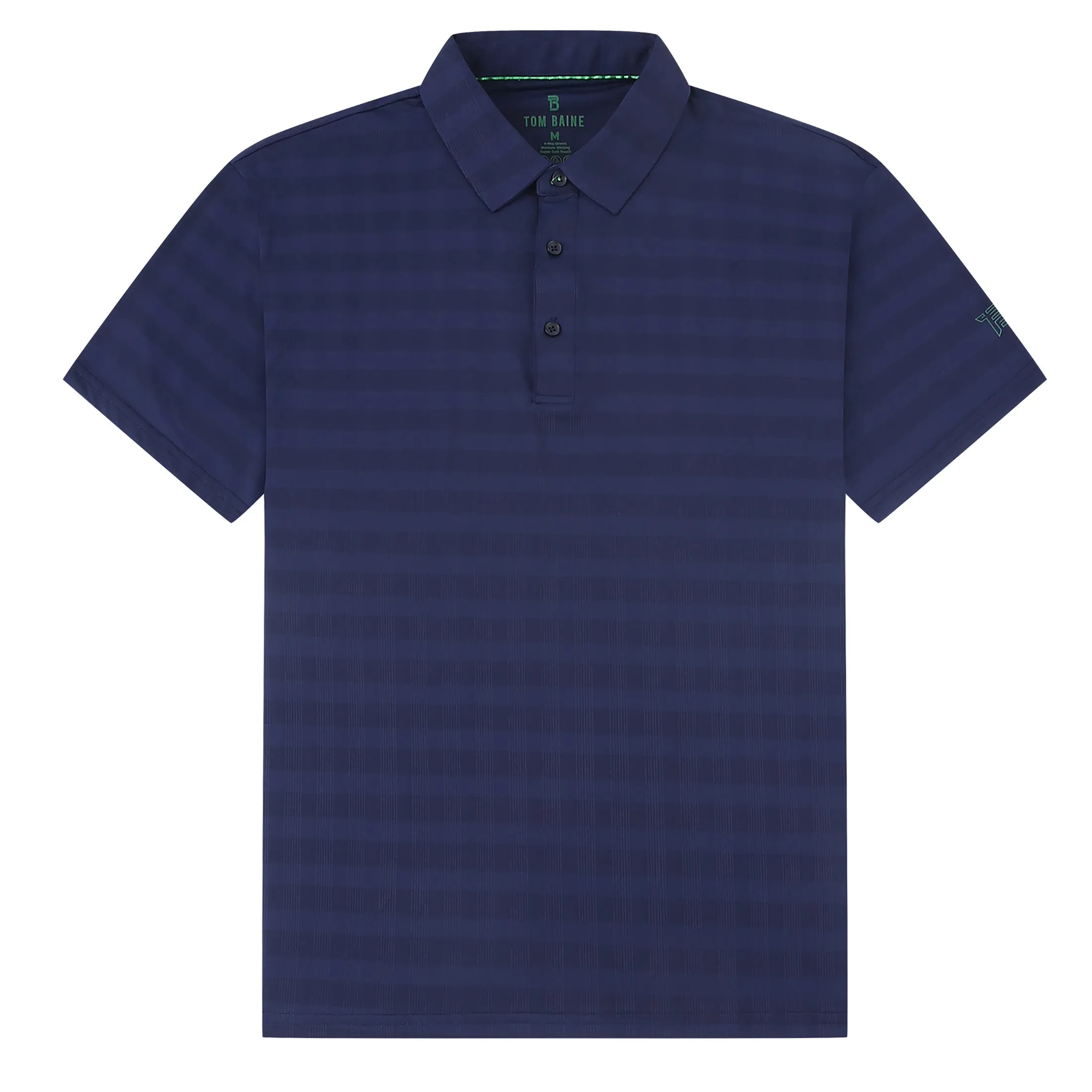 Tom Baine Performance Stretch Plaid Short Sleeve Polo