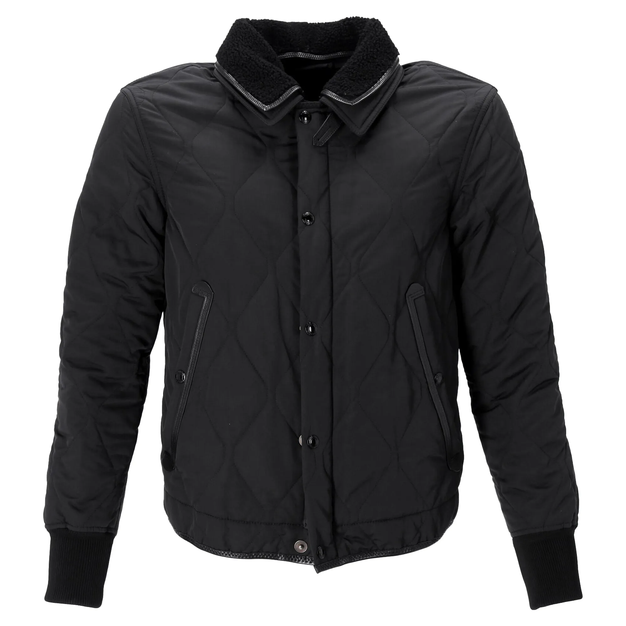 Tom Ford Shear-Trimmed Down Jacket in Black Polyamide