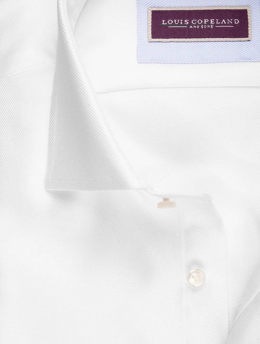 Twill Super Slim Double Cuff Shirt White