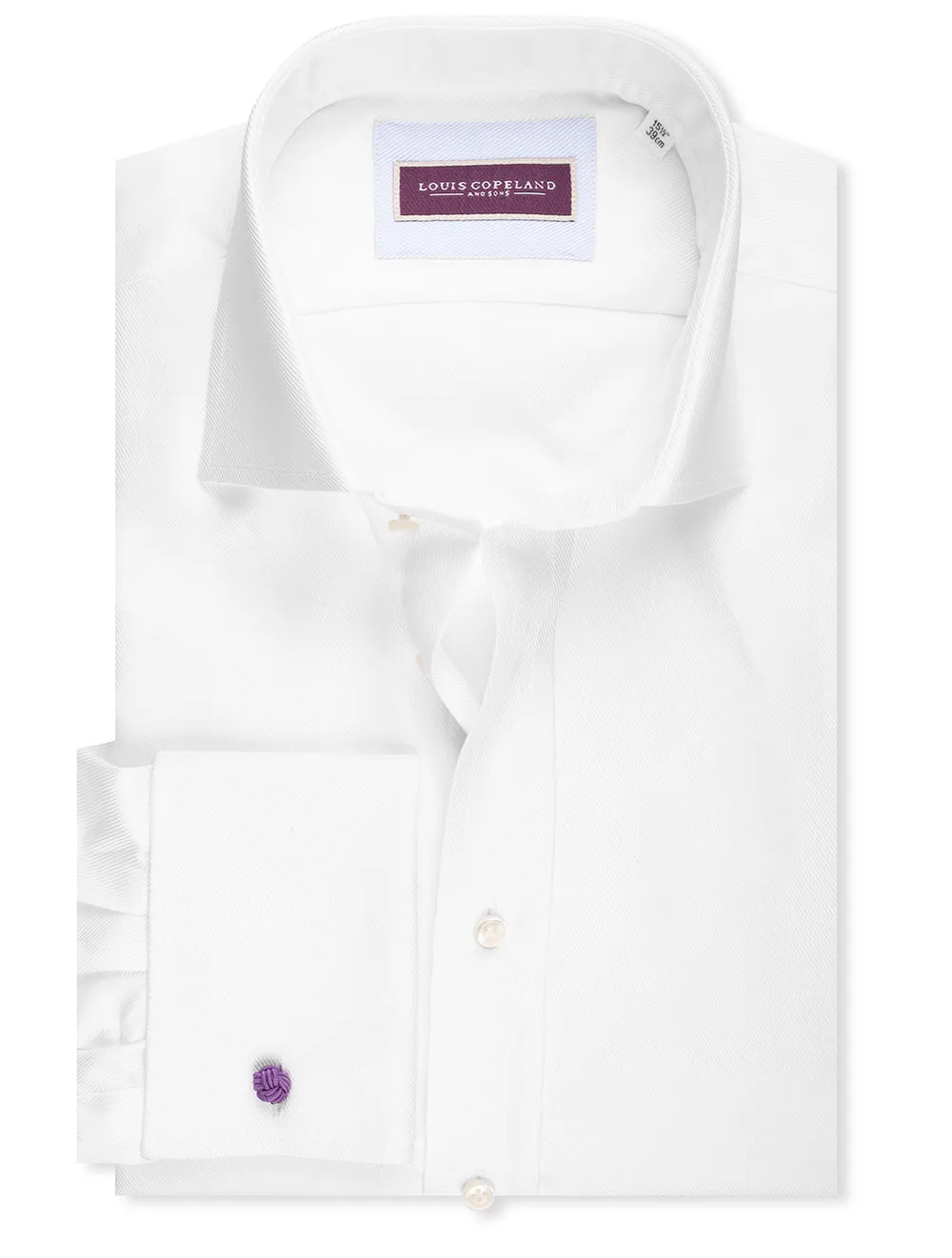 Twill Super Slim Double Cuff Shirt White